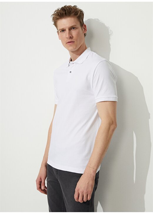 Network Polo Yaka Beyaz Erkek T-Shirt 1087295 3