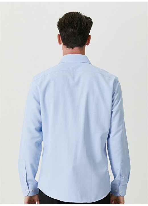 Network Slim Fit Klasik Yaka Açık Mavi Erkek Gömlek 1087379 4