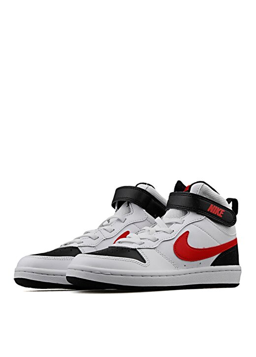Nike Çocuk Beyaz - Siyah Yürüyüş Ayakkabısı CD7783-110 COURT BOROUGH MID 2 (PSV 3