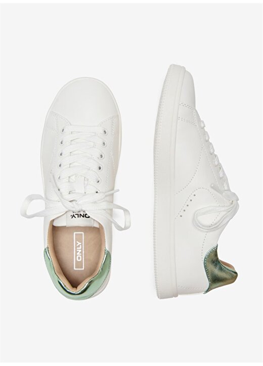 Only Beyaz - Yeşil Kadın Sneaker 15288082 4