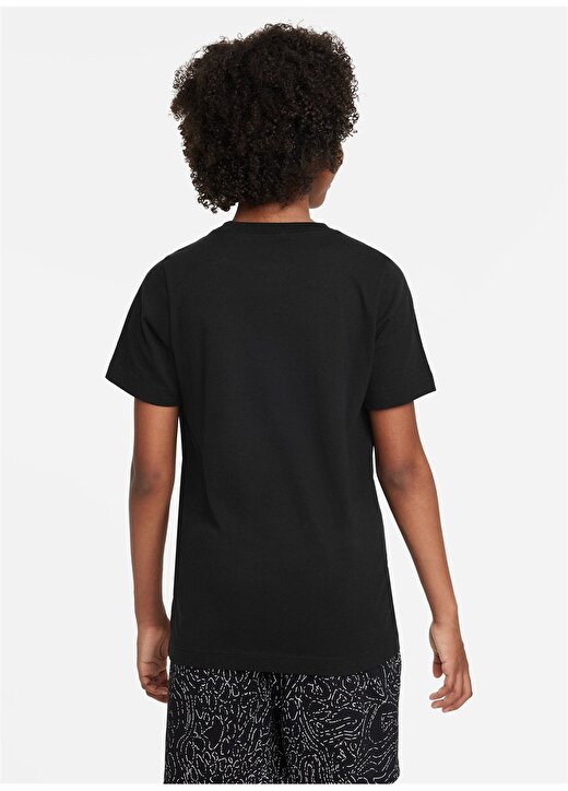 Nike Çocuk Siyah Bisiklet Yaka T-Shirt DX9523-010 U NSW TEE CORE BRANDMARK 3