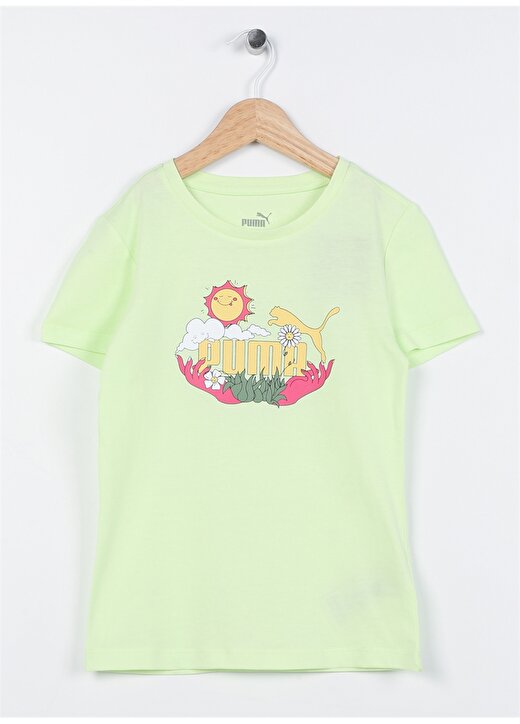 Puma Düz Yeşil Kız Çocuk T-Shirt 67996701 Girl S TEE 1
