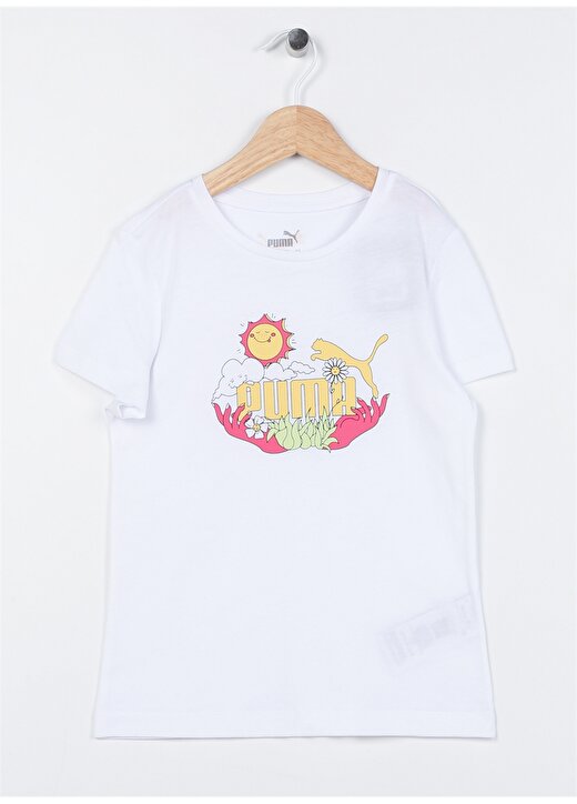 Puma Düz Beyaz Kız Çocuk T-Shirt 67996703 Girl S TEE 1