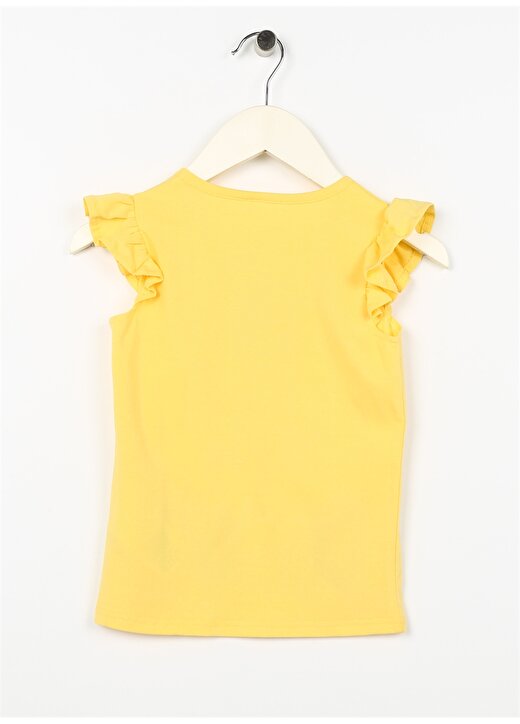 Name İt Sarı Kız Bebek Bisiklet Yaka Kısa Kollu Baskılı T-Shirt 13217805 2