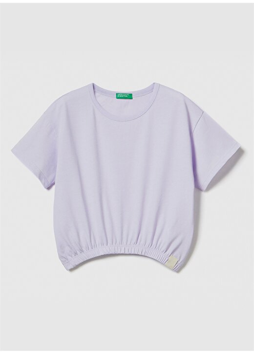 Benetton Düz Lila Kız Çocuk T-Shirt 37YKC10AU 1