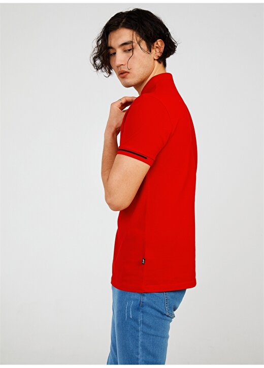 The Crow Çıtçıtlı Yaka Düz Kırmızı Erkek T-Shirt TC4615 2