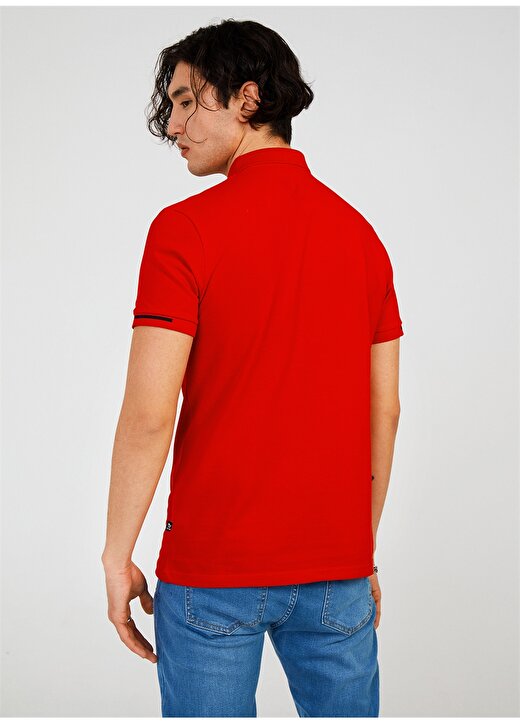 The Crow Çıtçıtlı Yaka Düz Kırmızı Erkek T-Shirt TC4615 3