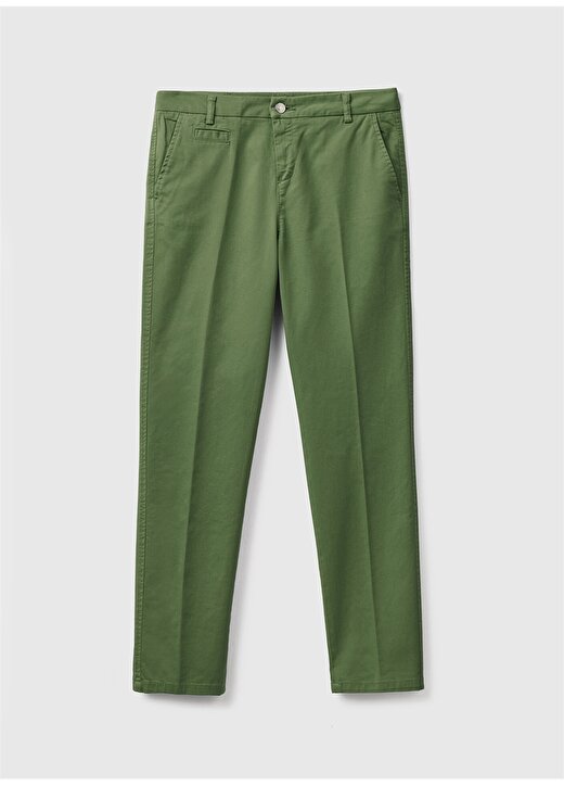 Benetton Yüksek Bel Normal Yeşil Kadın Pantolon 4GD7558S3 1