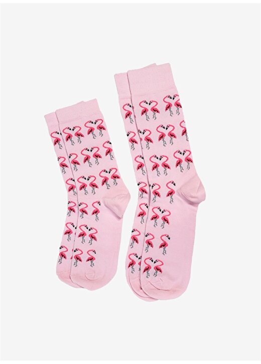 Paul Kenzie Çok Renkli Kadın Soket Çorap Çorap_Flamingo.02_Standart 2