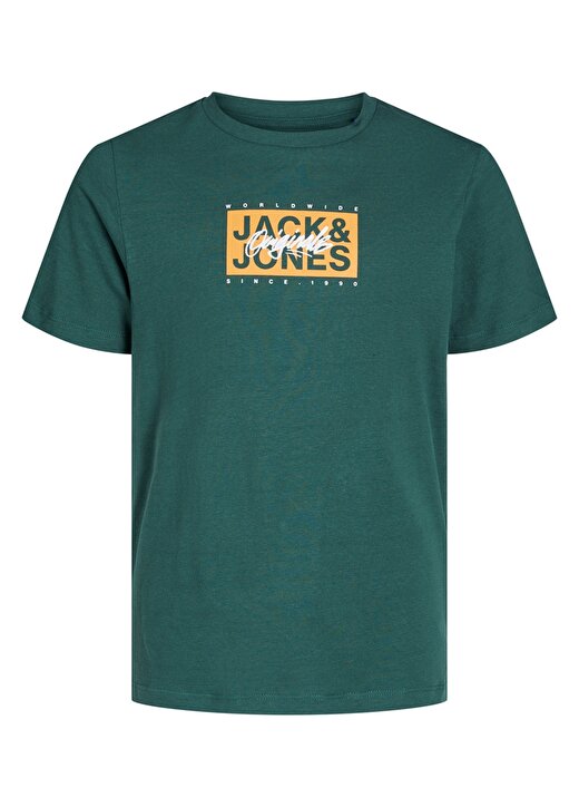 Jack & Jones Koyu Yeşil Erkek Çocuk Kapüşonlu Uzun Kollu Desenli Sweatshirt 12234172 3