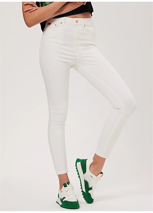 Lee Cooper JAYCEE WHITE Yüksek Bel Dar Paça Skinny Fit Kadın Denim Pantolon 232 LCF 121011 2