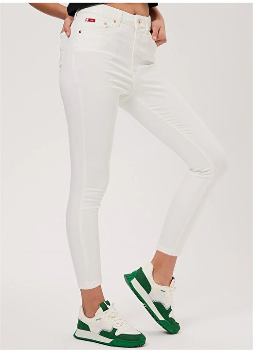 Lee Cooper JAYCEE WHITE Yüksek Bel Dar Paça Skinny Fit Kadın Denim Pantolon 232 LCF 121011 3
