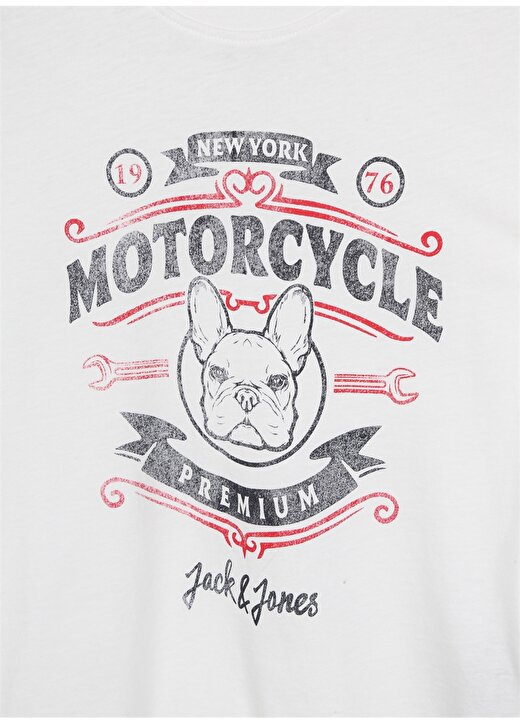 Jack & Jones Kırık Beyaz Erkek Çocuk Bisiklet Yaka Yarım Kollu Desenli T-Shirt 12232891 3
