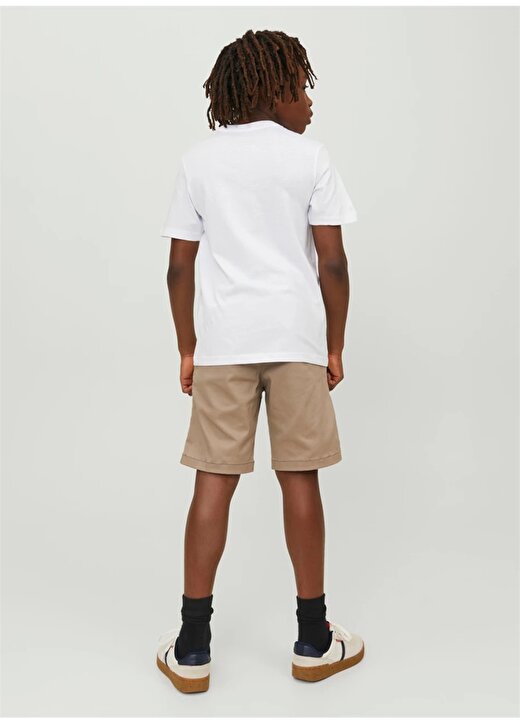 Jack & Jones Kırık Beyaz Erkek Çocuk Bisiklet Yaka Desenli T-Shirt 12235519 2