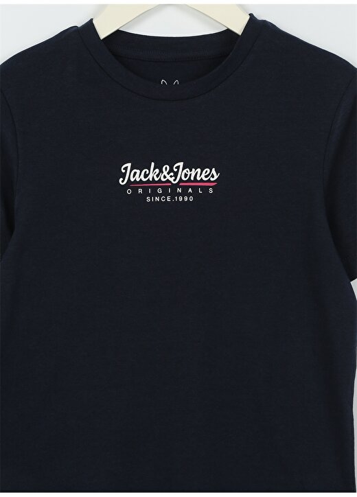 Jack & Jones Lacivert Erkek Çocuk Bisiklet Yaka Yarım Kollu Desenli T-Shirt 12239432 3