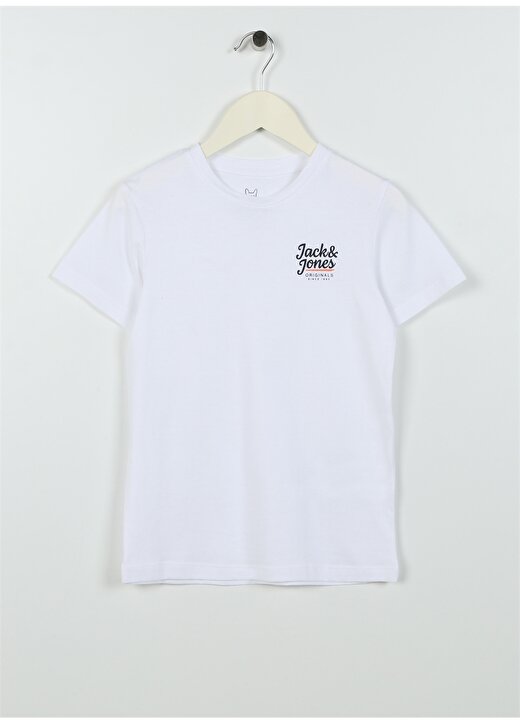 Jack & Jones Kırık Beyaz Erkek Çocuk Bisiklet Yaka Yarım Kollu Desenli T-Shirt 12239432 1