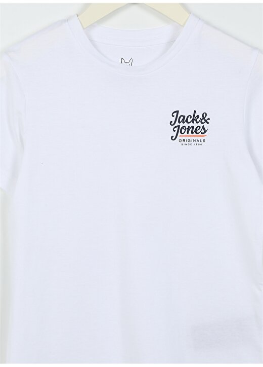 Jack & Jones Kırık Beyaz Erkek Çocuk Bisiklet Yaka Yarım Kollu Desenli T-Shirt 12239432 3