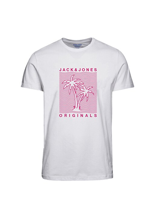 Jack & Jones Kırık Beyaz Erkek Çocuk Bisiklet Yaka Yarım Kollu Desenli T-Shirt 12239435 1