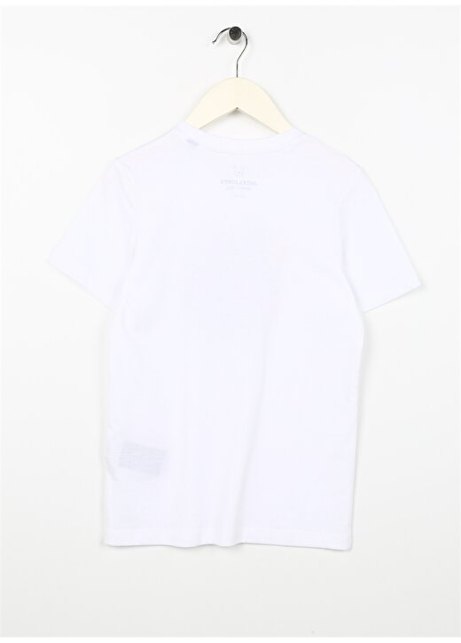 Jack & Jones Kırık Beyaz Erkek Çocuk Bisiklet Yaka Desenli T-Shirt 12240210 2