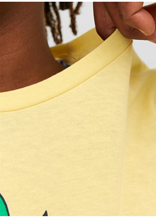 Jack & Jones Sarı Erkek Çocuk Bisiklet Yaka Desenli T-Shirt 12239438 3