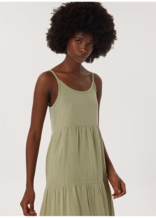Lee Cooper Klasik Yaka Yumuşak Dokulu Koyu Yeşil Standart Kadın Elbise 232 LCF 244003 CERYS CAGLA 2