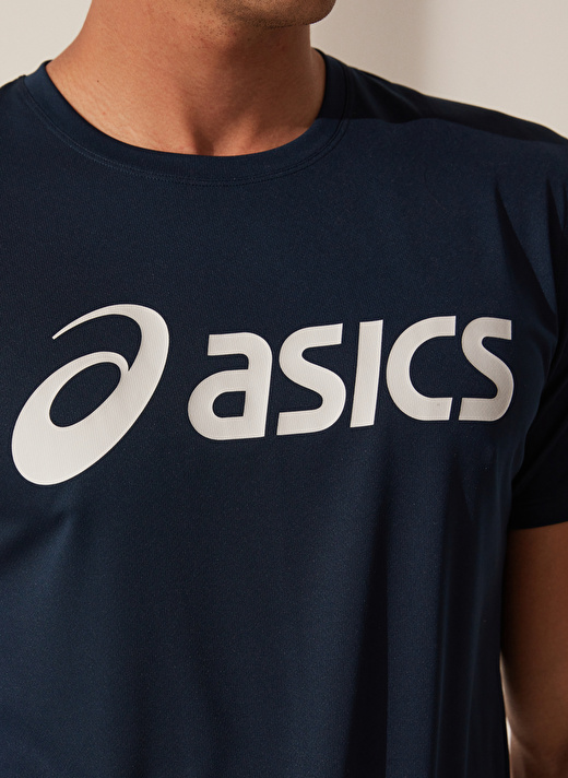 Asics Bisiklet Yaka Düz Koyu Lacivert Erkek T-Shirt 2011C334-402 CORE ASICS TOP 4