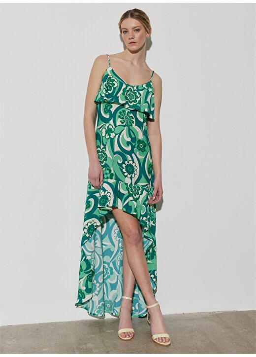 Wrangler Yeşil Kadın Geniş Yaka Kolsuz Uzun Elbise W231747300 2