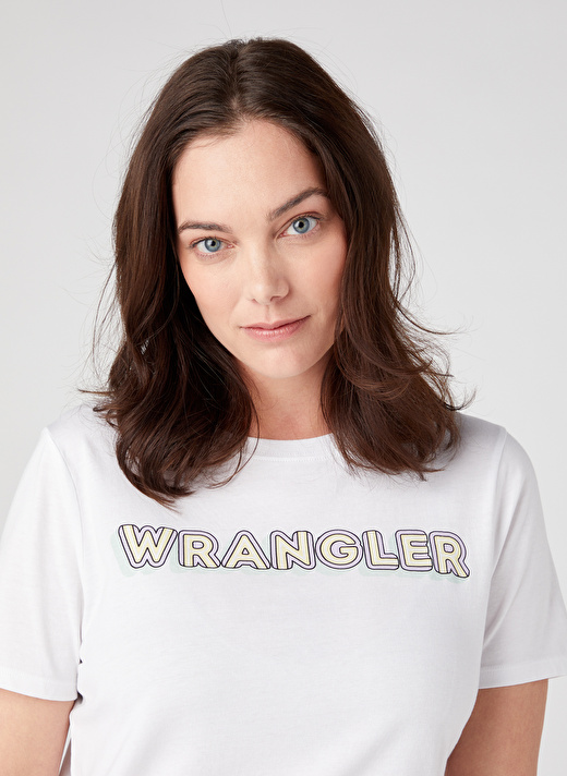 Wrangler Bisiklet Yaka Beyaz Kadın T-Shirt W7XFD3989 2