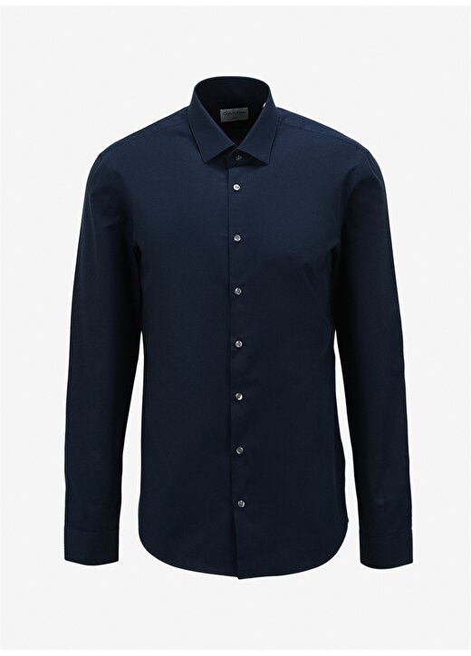 Calvin Klein Düğmeli Yaka Mavi Erkek Gömlek K10K103025463 1
