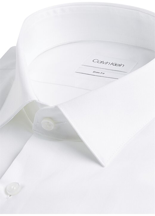 Calvin Klein Düğmeli Yaka Beyaz Erkek Gömlek K10K103025100 2