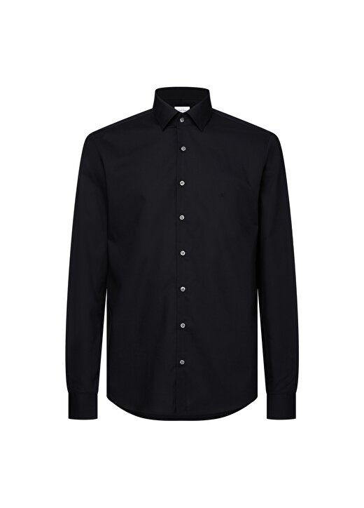 Calvin Klein Düğmeli Yaka Siyah Erkek Gömlek K10K103025001 1