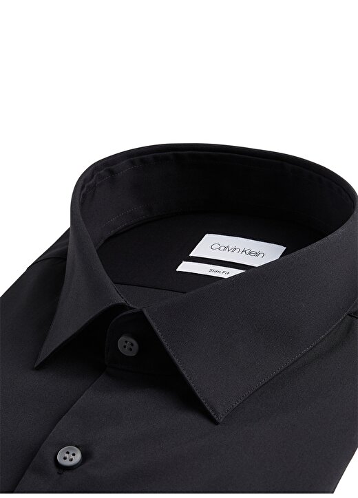 Calvin Klein Düğmeli Yaka Siyah Erkek Gömlek K10K103025001 2