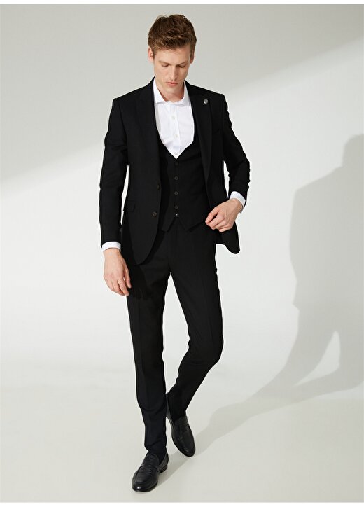 Pierre Cardin Normal Bel Slim Fit Siyah Erkek Takım Elbise E19336/EXYT 2
