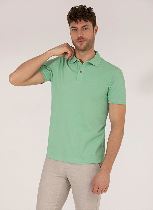 Pierre Cardin Düz Açık Yeşil Erkek Polo T-Shirt EARTH 1