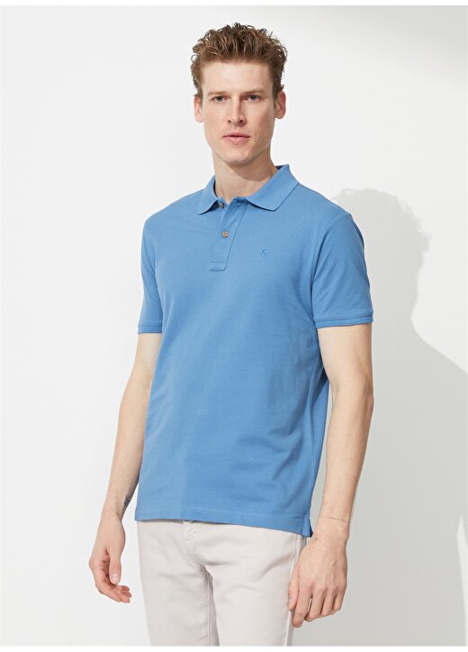 Pierre Cardin Düz Koyu Mavi Erkek Polo T-Shirt EARTH 1