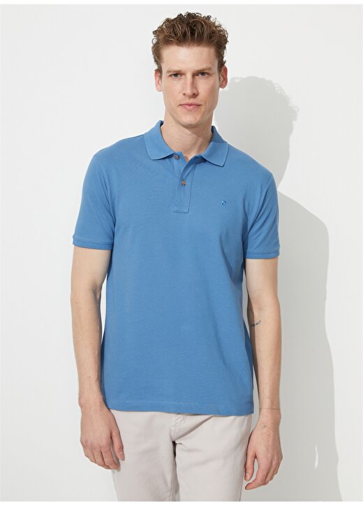 Pierre Cardin Düz Koyu Mavi Erkek Polo T-Shirt EARTH 2