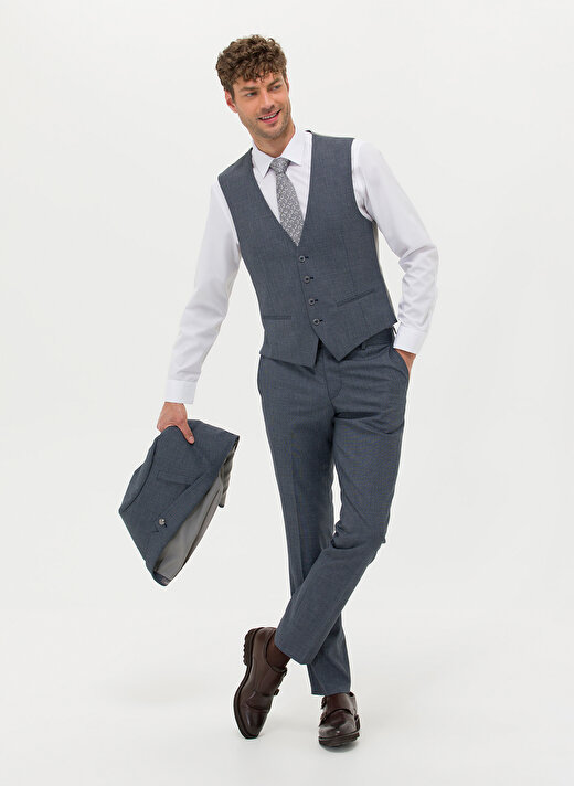 Pierre Cardin Normal Bel Slim Fit Lacivert Erkek Takım Elbise E19329/SYT 2