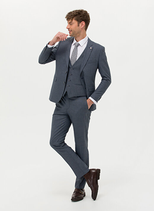 Pierre Cardin Normal Bel Slim Fit Lacivert Erkek Takım Elbise E19329/SYT 4