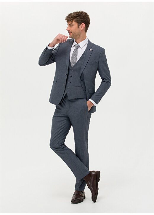 Pierre Cardin Normal Bel Slim Fit Lacivert Erkek Takım Elbise E19329/SYT 4