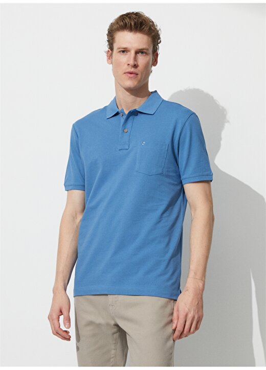 Pierre Cardin Düz Koyu Mavi Erkek Polo T-Shirt EARTH-R 2