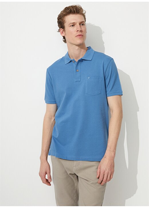 Pierre Cardin Düz Koyu Mavi Erkek Polo T-Shirt EARTH-R 4
