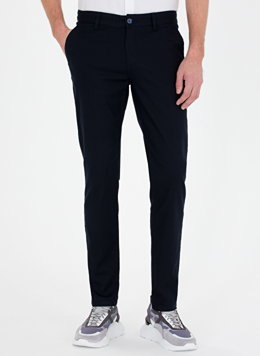 Pierre Cardin Normal Bel Normal Paça Slim Fit Lacivert Erkek Pantolon FREDY 2