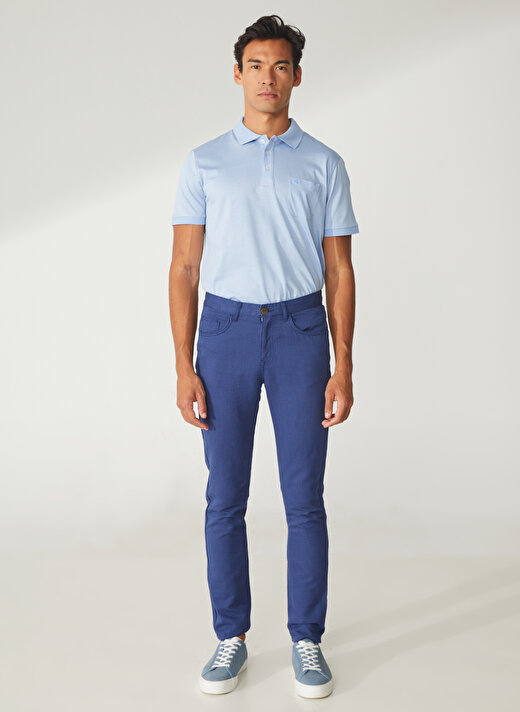 Pierre Cardin Normal Bel Normal Paça Slim Fit İndigo Erkek Pantolon GABON 2