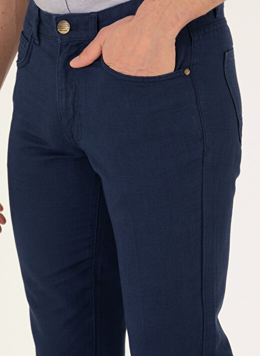 Pierre Cardin Normal Bel Normal Paça Slim Fit Lacivert Erkek Pantolon GABON 3