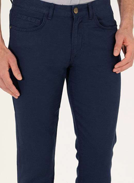 Pierre Cardin Normal Bel Normal Paça Slim Fit Lacivert Erkek Pantolon GABON 4