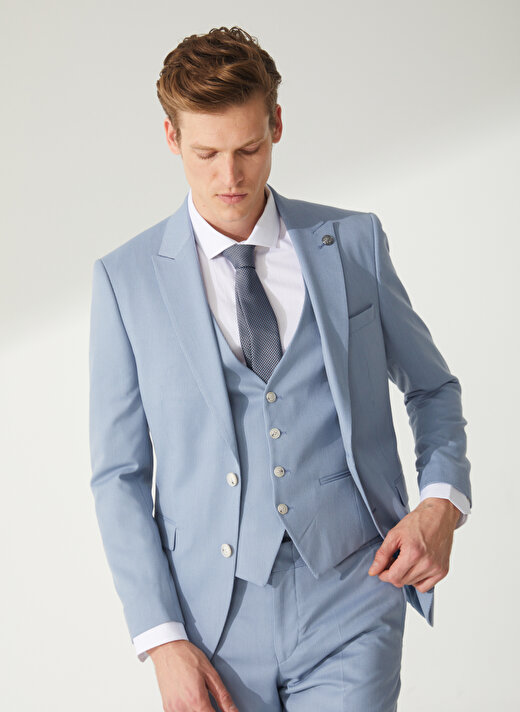 Pierre Cardin Normal Bel Slim Fit Açık Mavi Erkek Takım Elbise N00087/EXYT 1