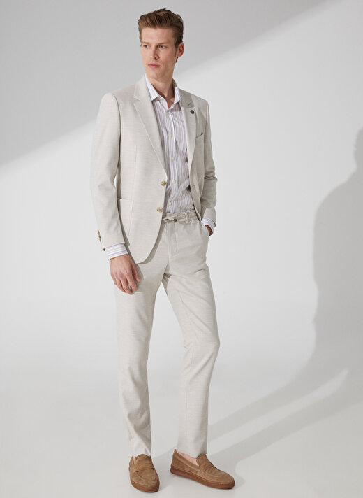 Pierre Cardin Normal Bel Slim Fit Bej Erkek Takım Elbise R20036/ST 3