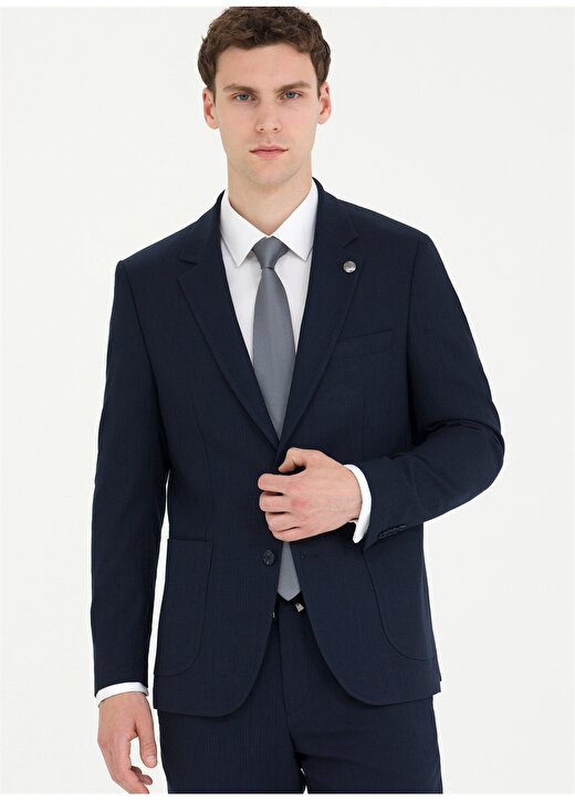 Pierre Cardin Normal Bel Slim Fit Lacivert Erkek Takım Elbise R20036/ST 4