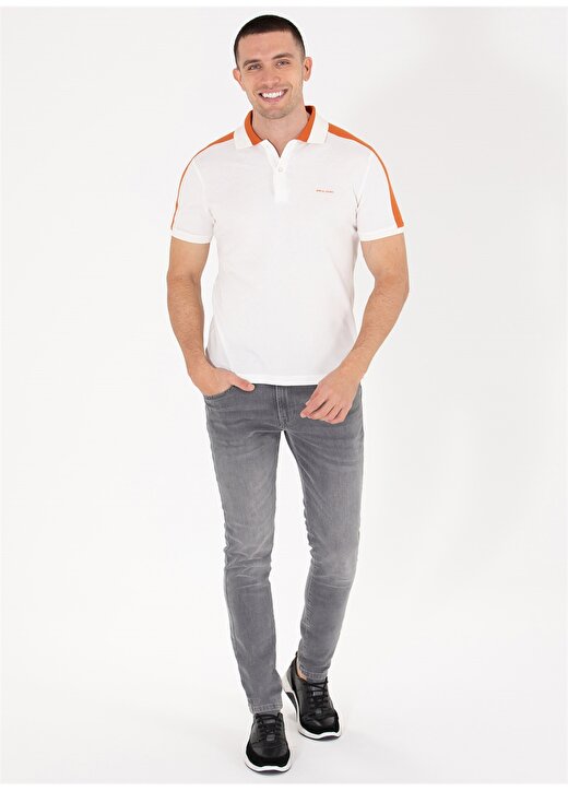 Pierre Cardin Polo Yaka Düz Ekru Erkek T-Shirt SKATE 2
