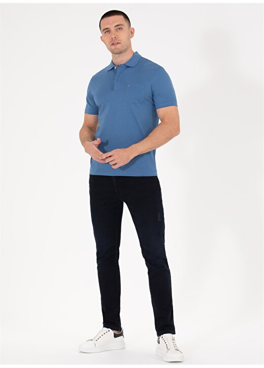 Pierre Cardin Düz Koyu Mavi Erkek Polo T-Shirt SAND 3